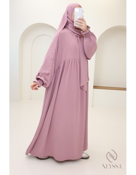 Abaya de prière hijab intégré en jazz, femme musulmane, ramadan 2025