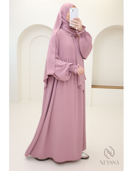 Abaya with integrated hijab in jazz, muslim woman, ramadan 2025