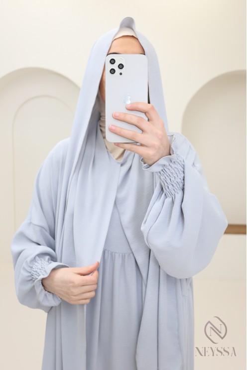 Abaya with integrated hijab in jazz, muslim woman, ramadan 2025