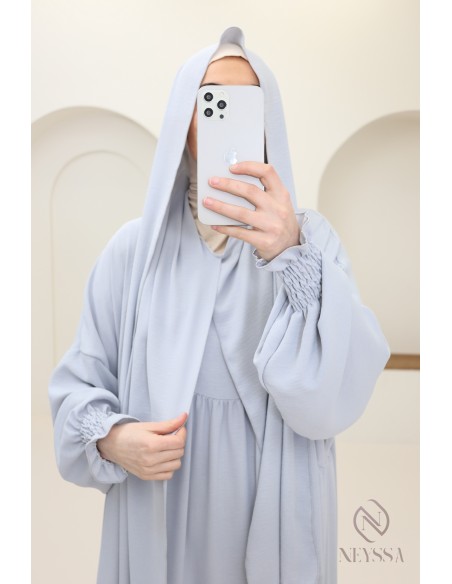 Abaya with integrated hijab in jazz, muslim woman, ramadan 2025