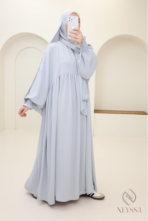 Abaya with integrated hijab in jazz, muslim woman, ramadan 2025
