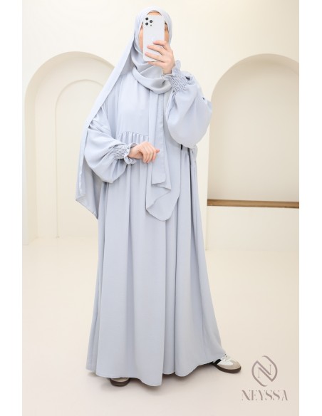 Abaya de prière hijab intégré en jazz, femme musulmane, ramadan 2025