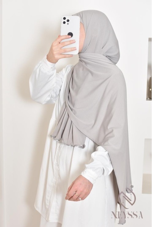 Box hijab 3 hijab jersey premium wavy säumung verschleierte Frau, Geschenk Eid