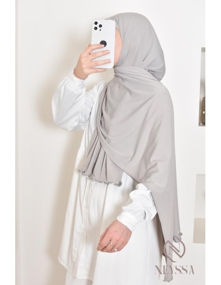 Box hijab 3 hijab jersey premium wavy säumung verschleierte Frau, Geschenk Eid