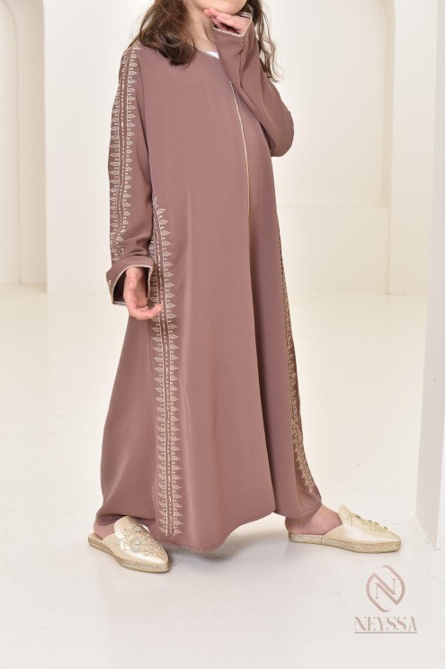 Caftan avec broderies, combo mère fille pour l'Aïd 2024 et autres événements