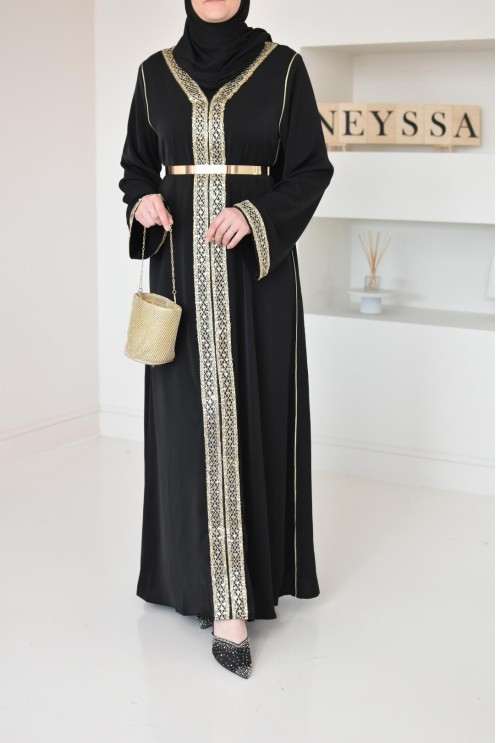 Embroidered caftan style abaya for mother and daughter, perfect combo for Eid, gift idea