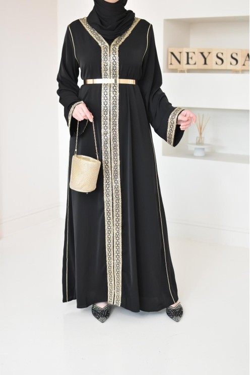 Embroidered caftan style abaya for mother and daughter, perfect combo for Eid, gift idea