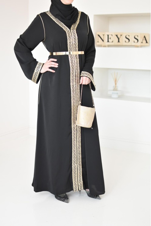 Embroidered caftan style abaya for mother and daughter, perfect combo for Eid, gift idea