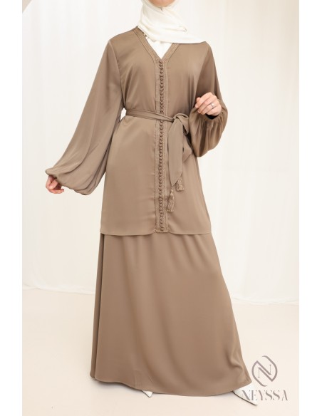Tunic set with sfifa and long skirt, Eid look idea.