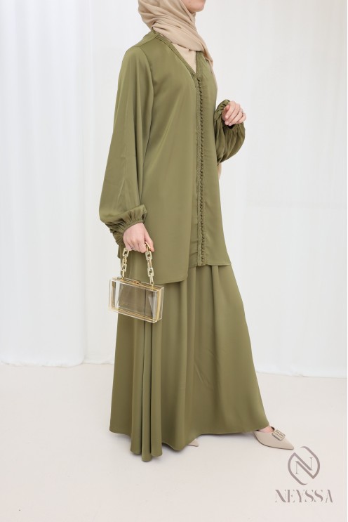 Women's 2-piece set tunic with sfifa and long skirt