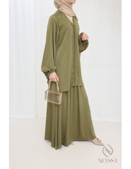 Women's 2-piece set tunic with sfifa and long skirt