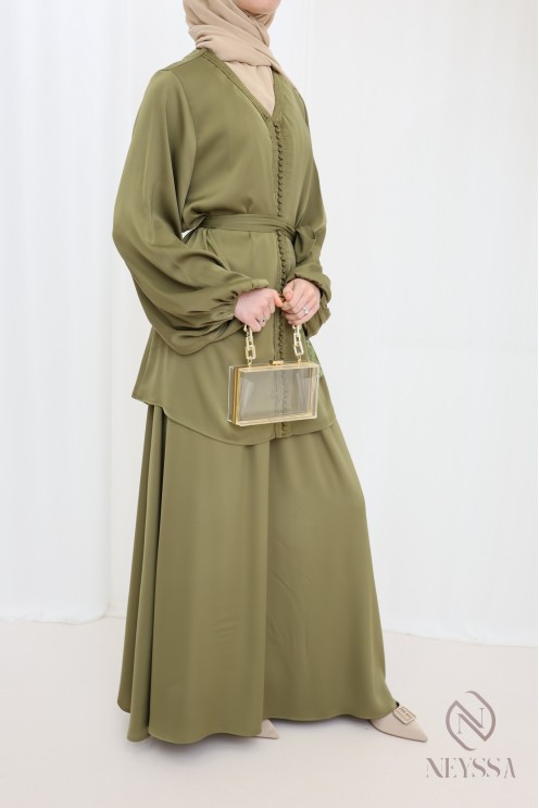 Ensemble 2 pièces pour femme tunique avec sfifa et jupe longue