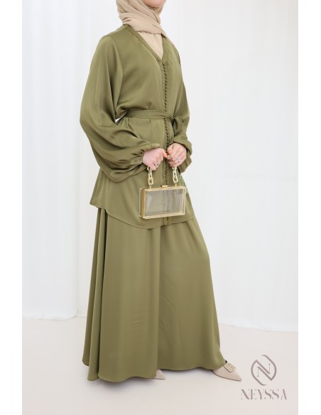 Ensemble 2 pièces pour femme tunique avec sfifa et jupe longue