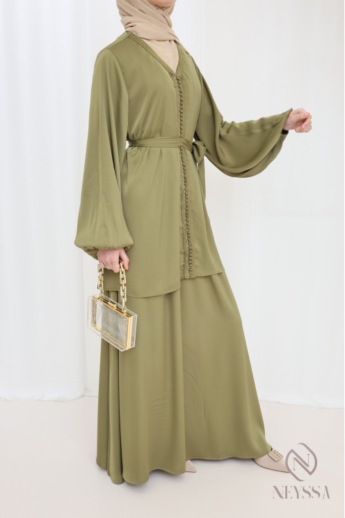 Women's 2-piece set tunic with sfifa and long skirt