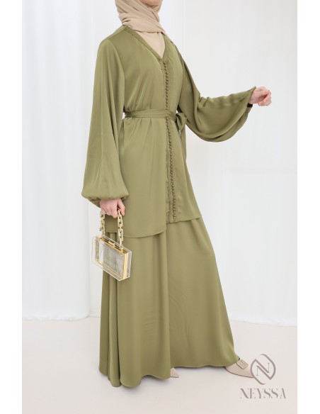Women's 2-piece set tunic with sfifa and long skirt
