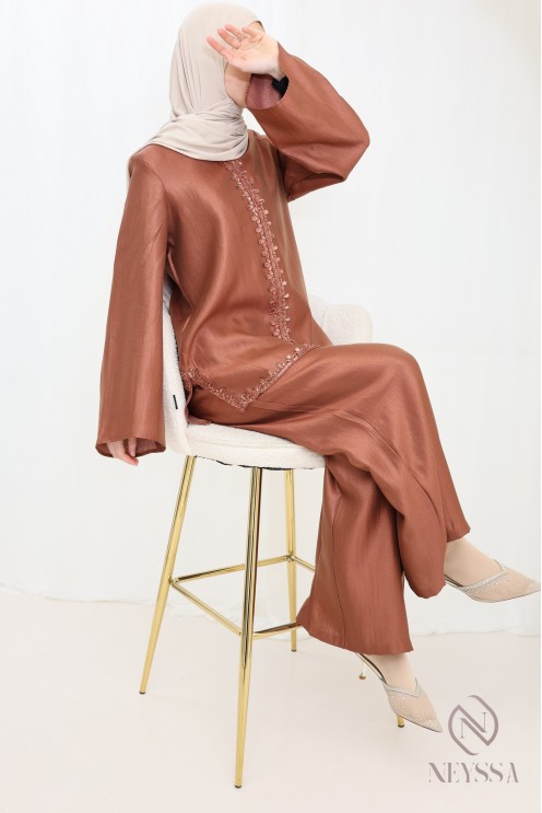 Set aus Sfifa-Tunika + Hose, Eid-Kleidung für verschleierte Frauen