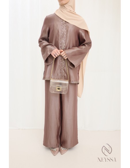 Ensemble 2 pièces femme style caftan, tenue de l'Aïd pour femme