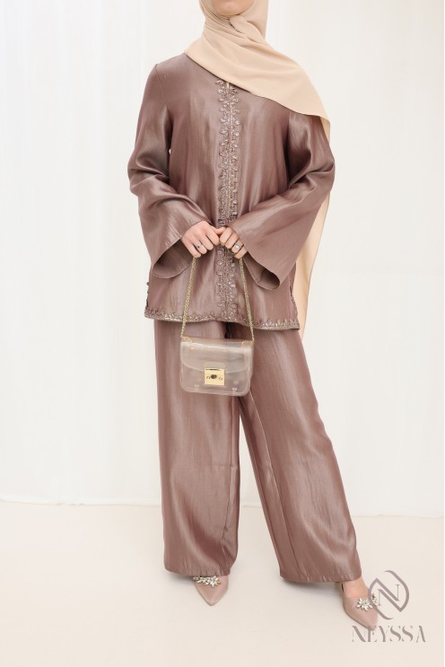 Ensemble 2 pièces femme style caftan, tenue de l'Aïd pour femme