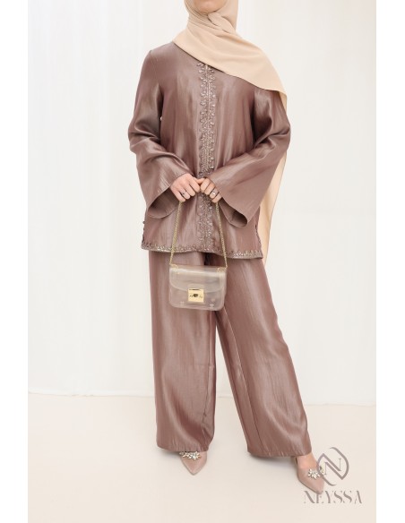 Ensemble 2 pièces femme style caftan, tenue de l'Aïd pour femme