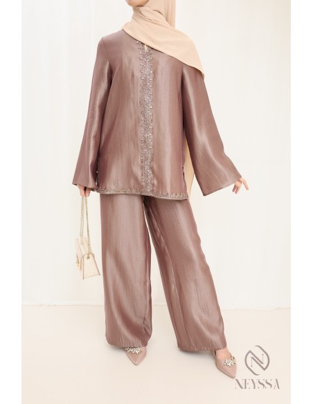 Zweiteiliges Set für Frauen im Kaftan-Stil, Eid-Kleidung für Frauen