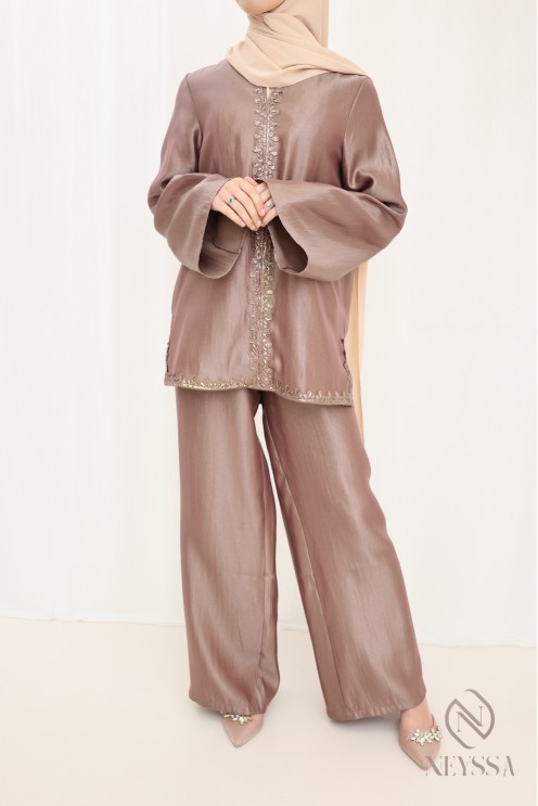 Ensemble 2 pièces femme style caftan, tenue de l'Aïd pour femme