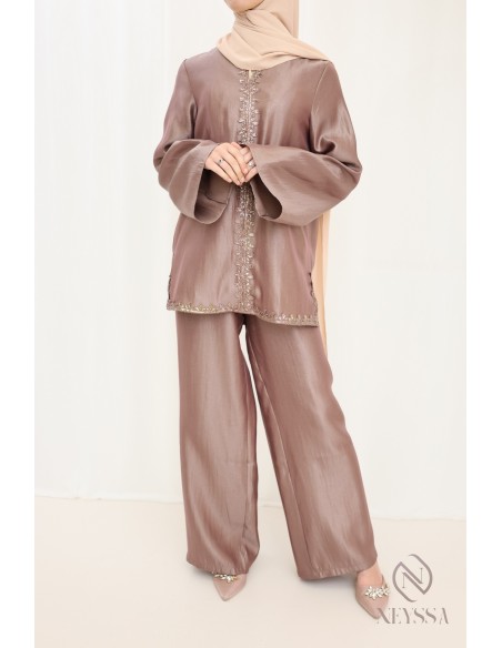Ensemble 2 pièces femme style caftan, tenue de l'Aïd pour femme