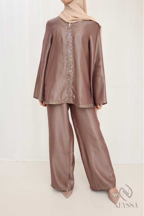 Zweiteiliges Set für Frauen im Kaftan-Stil, Eid-Kleidung für Frauen