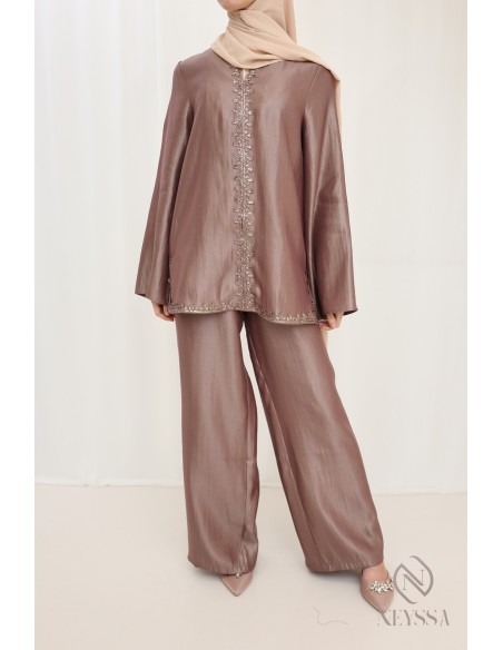 Ensemble 2 pièces femme style caftan, tenue de l'Aïd pour femme