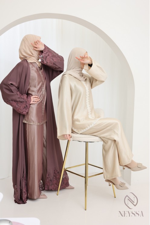 Ensemble 2 pièces femme style caftan, tenue de l'Aïd pour femme