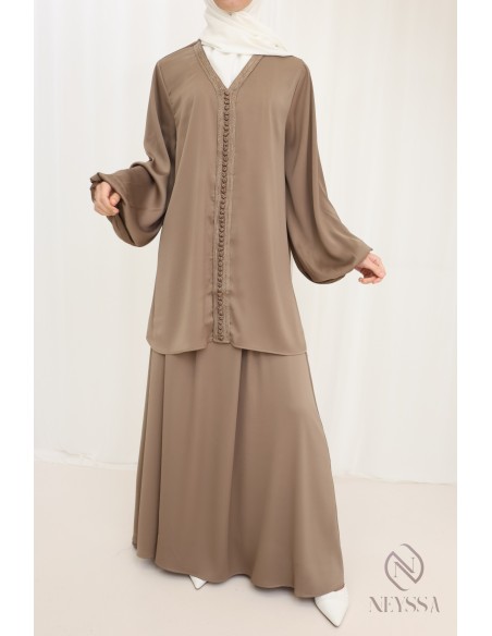 Tunika-Ensemble mit Sfifa und langem Rock, Idee für den Eid-Look.