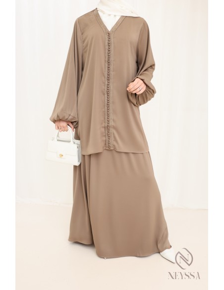 Ensemble tunique avec sfifa et jupe longue, idée look Aïd