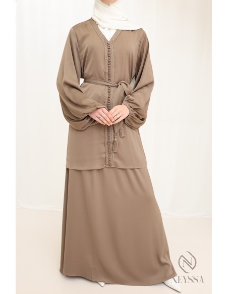 Tunika-Ensemble mit Sfifa und langem Rock, Idee für den Eid-Look.