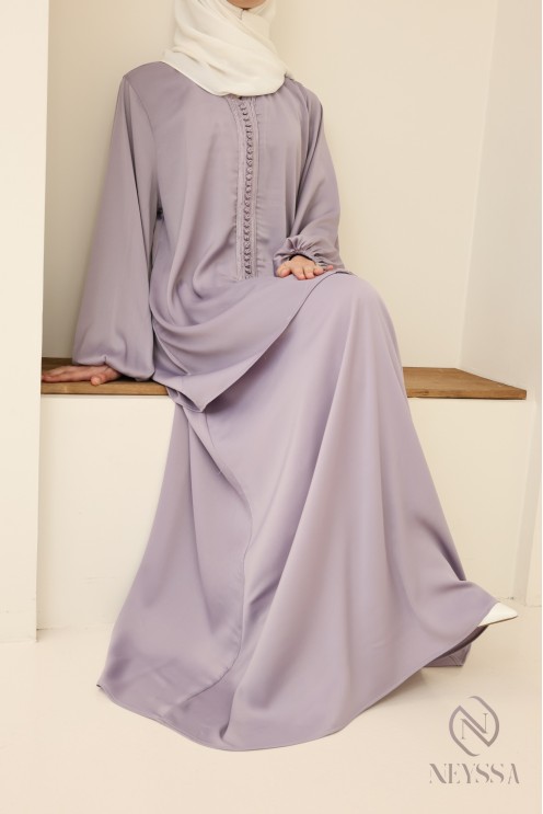 Lila Tunika + langer Rock im Stil eines marokkanischen Kaftans Frauen