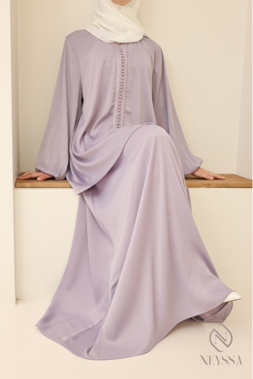 Lila Tunika + langer Rock im Stil eines marokkanischen Kaftans Frauen