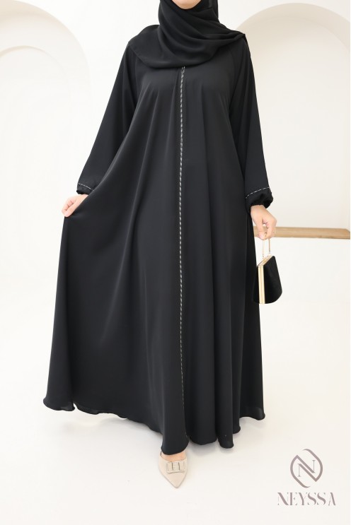 Abaya Dubai schwarz ausgestellt, Outfit-Idee Mutter Tochter bescheiden