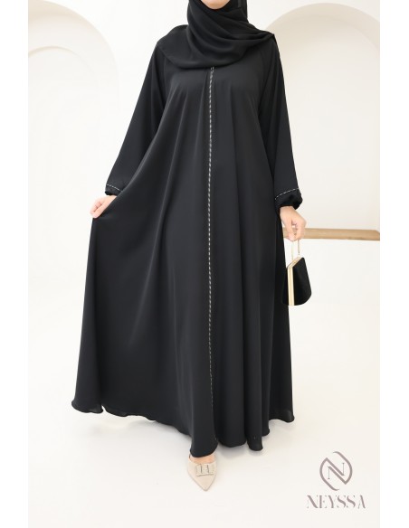 Abaya Dubai schwarz ausgestellt, Outfit-Idee Mutter Tochter bescheiden