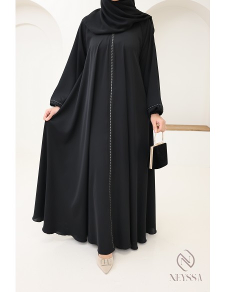 Abaya Dubai schwarz ausgestellt, Outfit-Idee Mutter Tochter bescheiden