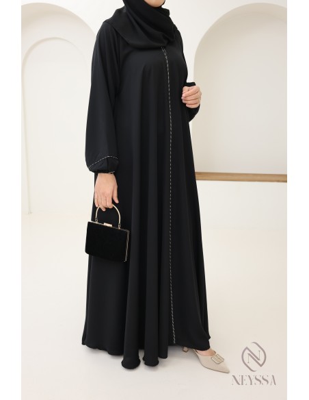 Abaya Dubai schwarz ausgestellt, Outfit-Idee Mutter Tochter bescheiden