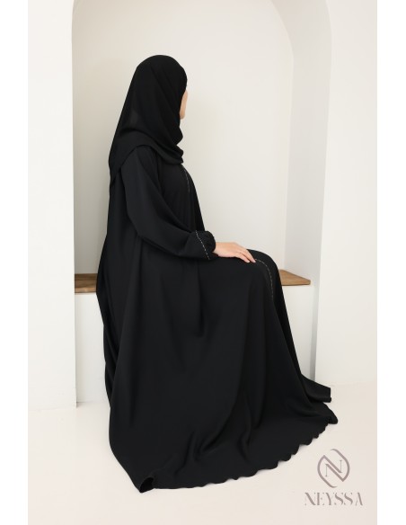 Abaya Dubai schwarz ausgestellt, Outfit-Idee Mutter Tochter bescheiden