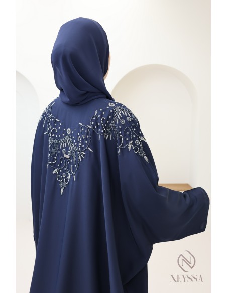 Abaya Dubaï luxury kimono with embroidered beads for Eid