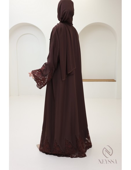 Abaya Dubaï woman with kimono, Eid luxury outfit idea