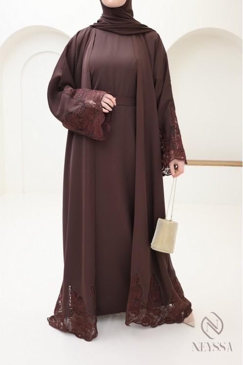 Abaya Dubai für Frauen mit Kimono, Outfit-Idee Luxus Eid