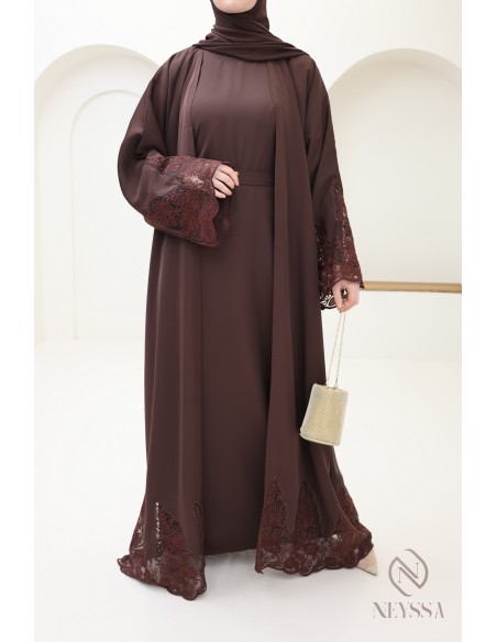 Abaya Dubai für Frauen mit Kimono, Outfit-Idee Luxus Eid