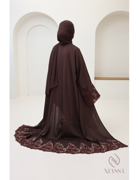 Abaya Dubaï woman with kimono, Eid luxury outfit idea