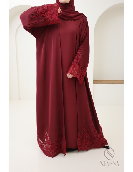 Kimono-Abaya Dubai mit Stickerei, 4-teilige Kombi