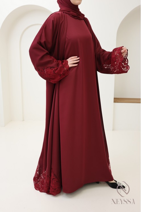Abaya kimono Dubaï avec broderie, combo 4 pièces