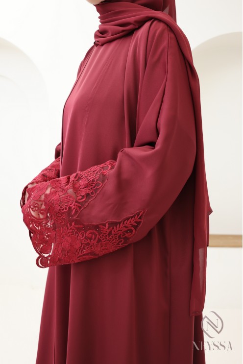 Abaya kimono Dubaï avec broderie, combo 4 pièces