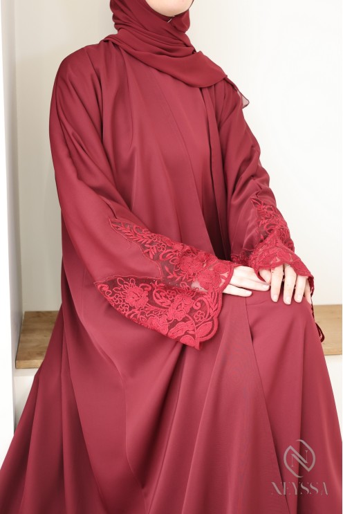 Abaya kimono Dubaï avec broderie, combo 4 pièces
