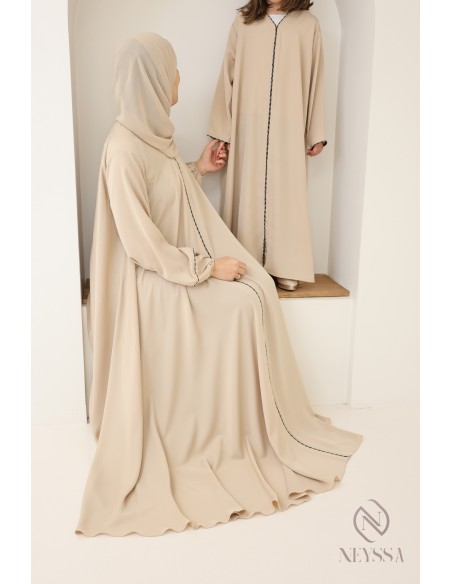 High quality rhinestone Dubai abaya mother/daughter dress combo for Eid