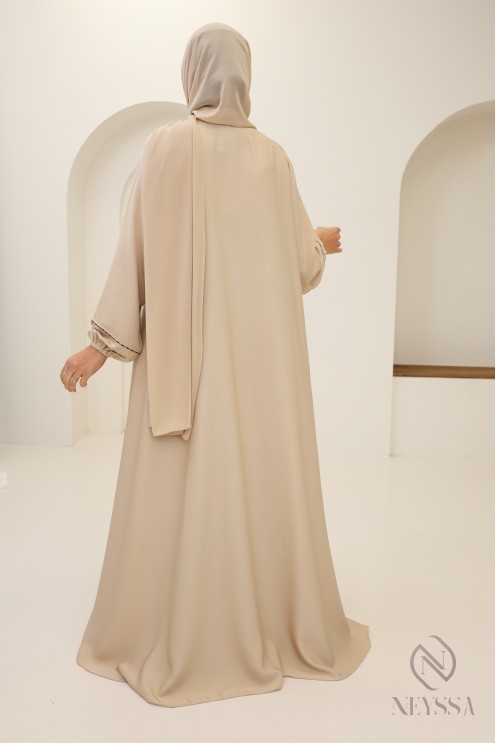 Combo robe mère/fille abaya Dubaï de haute qualité a strass pour l'Aïd